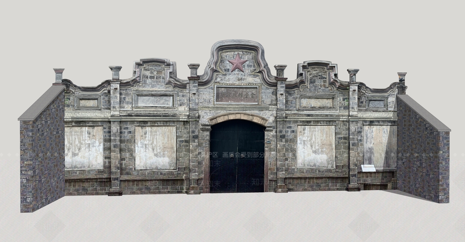 复古风格建筑SU模型下载【ID:1191892806】
