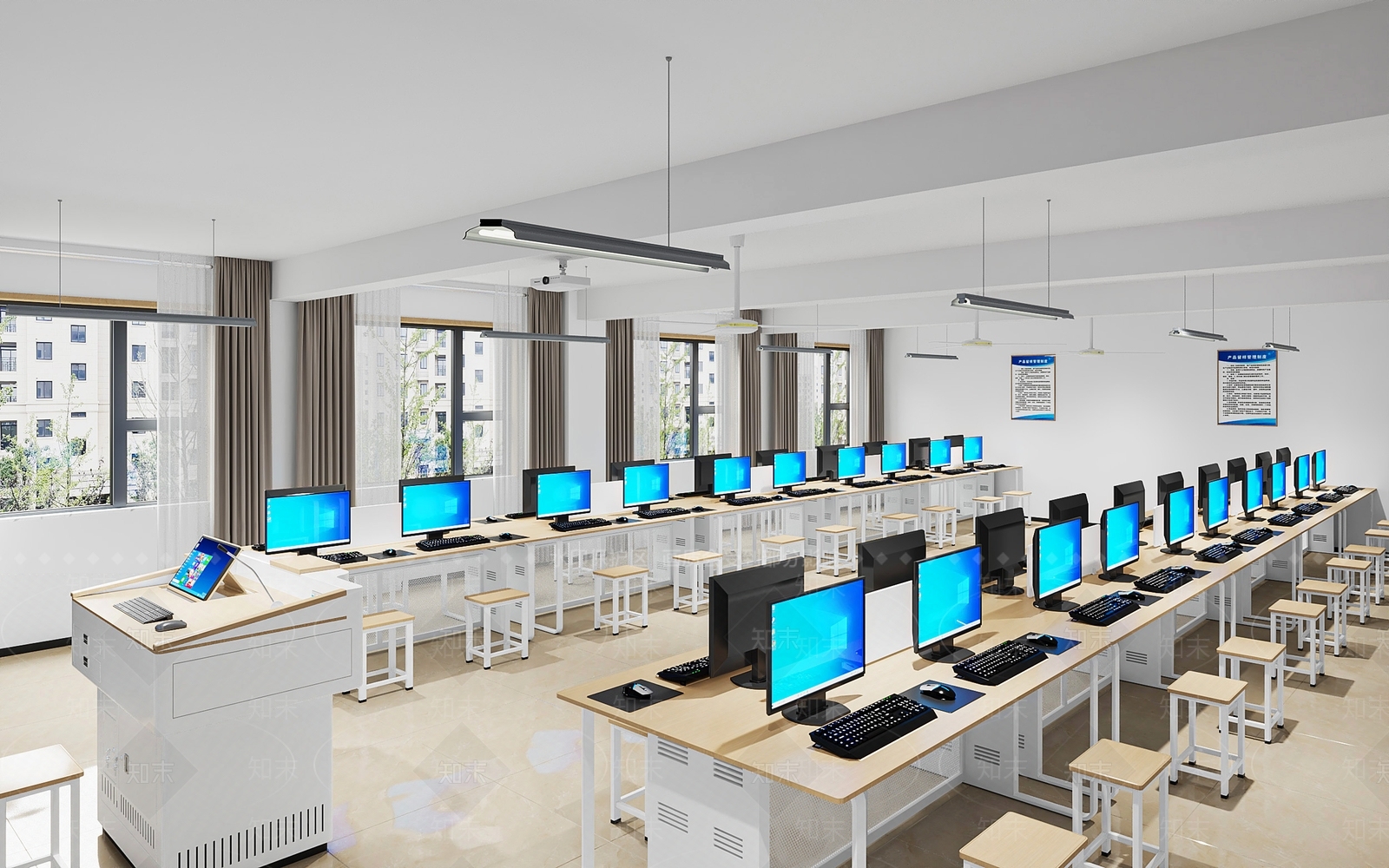 现代教室3D模型下载【ID:1191895300】