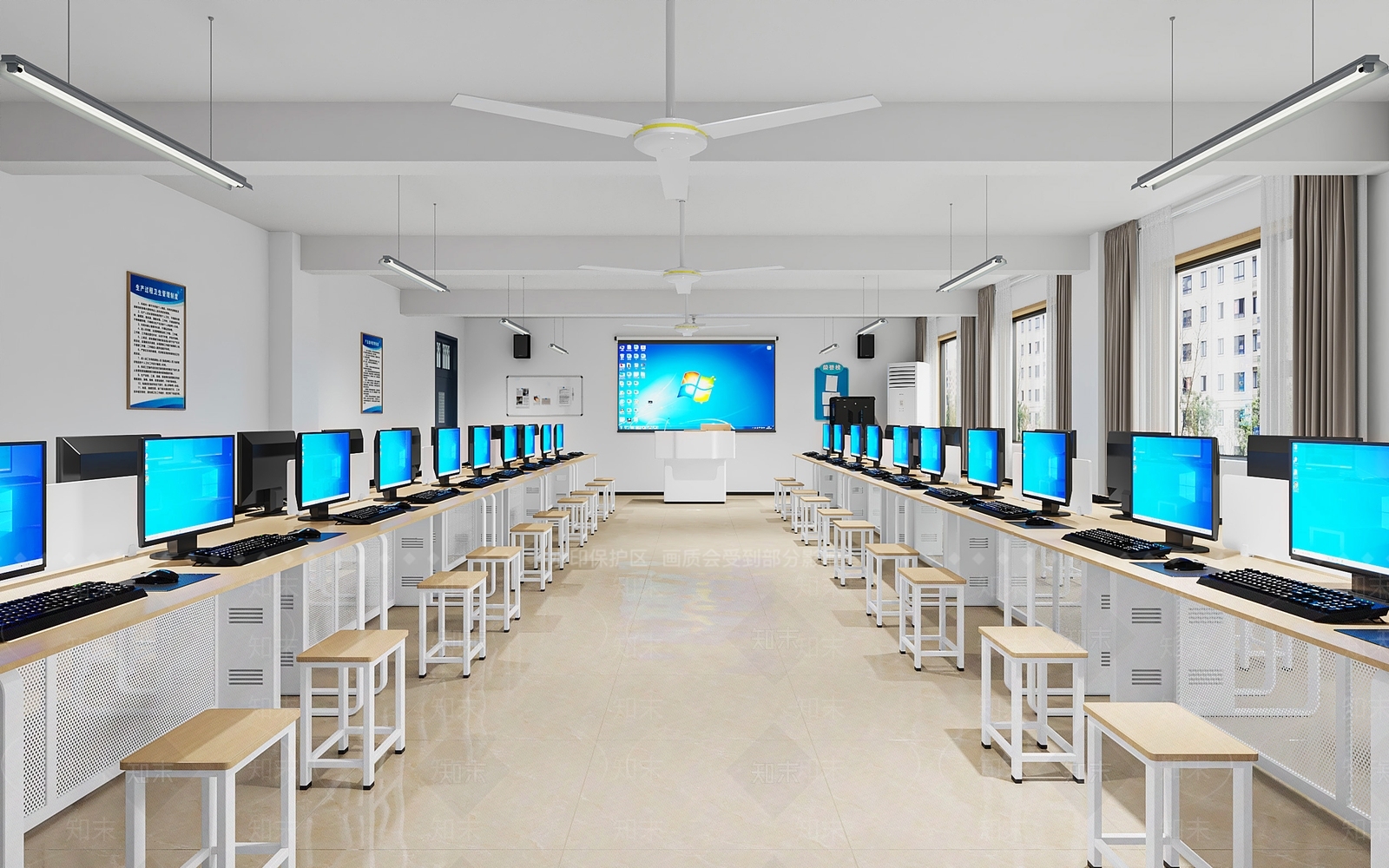 现代教室3D模型下载【ID:1191895300】