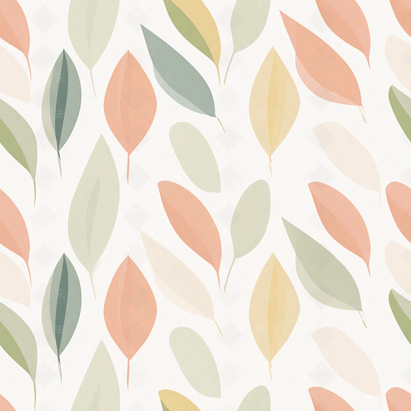 奶油北欧植物壁纸贴图下载【ID:1191895120】