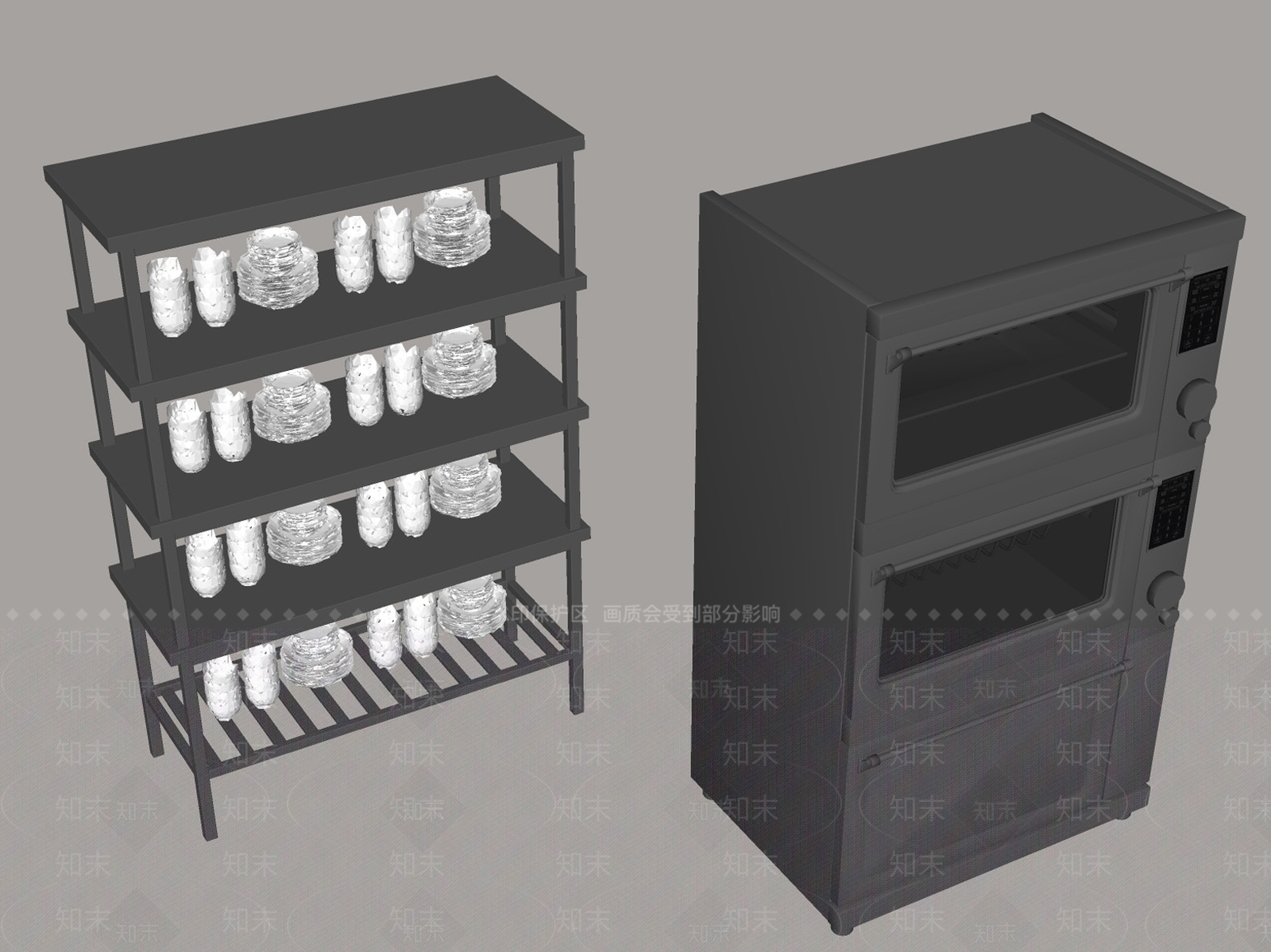厨房用品组合SU模型下载【ID:1191897333】