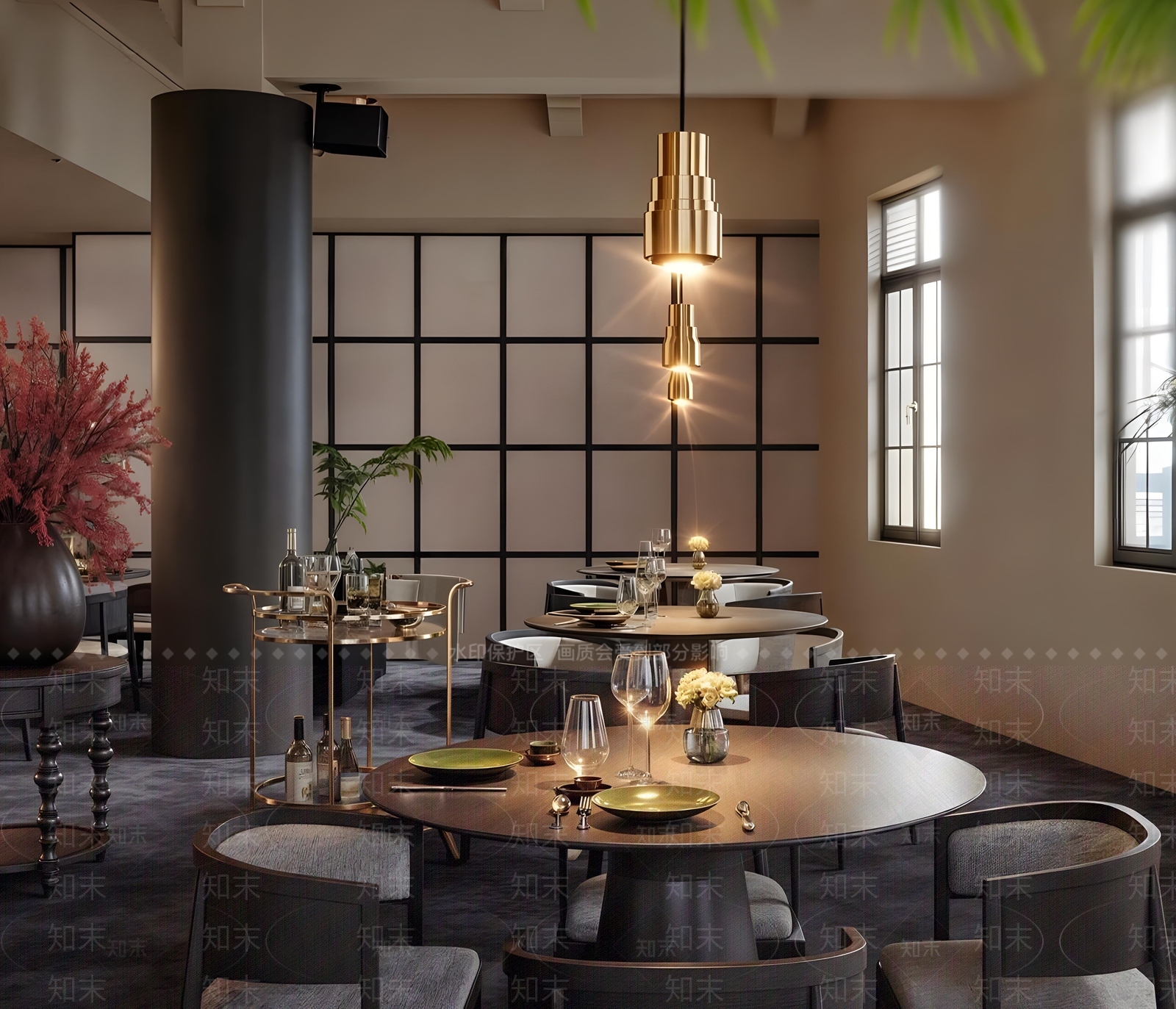 新中式中餐厅SU模型下载【ID:1191897720】_知末su模型网