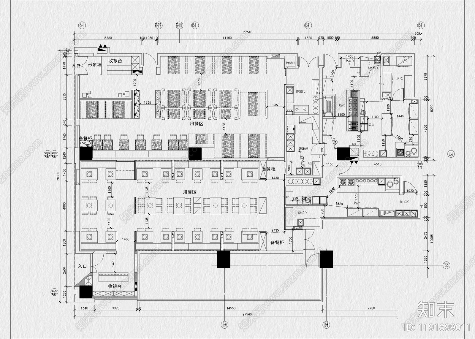 现代其他餐饮空间cad施工图下载【ID:1191899011】