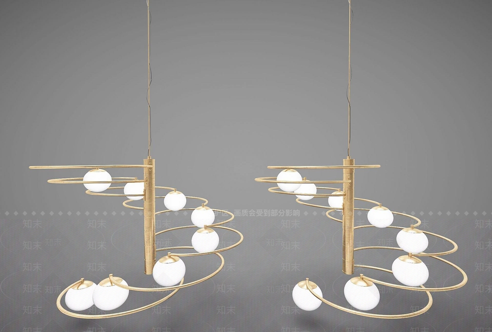 现代吊灯灯饰3D模型下载【ID:1191899441】