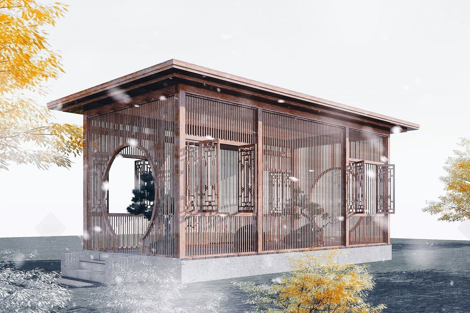 现代风雨亭3D模型下载【ID:1191900789】