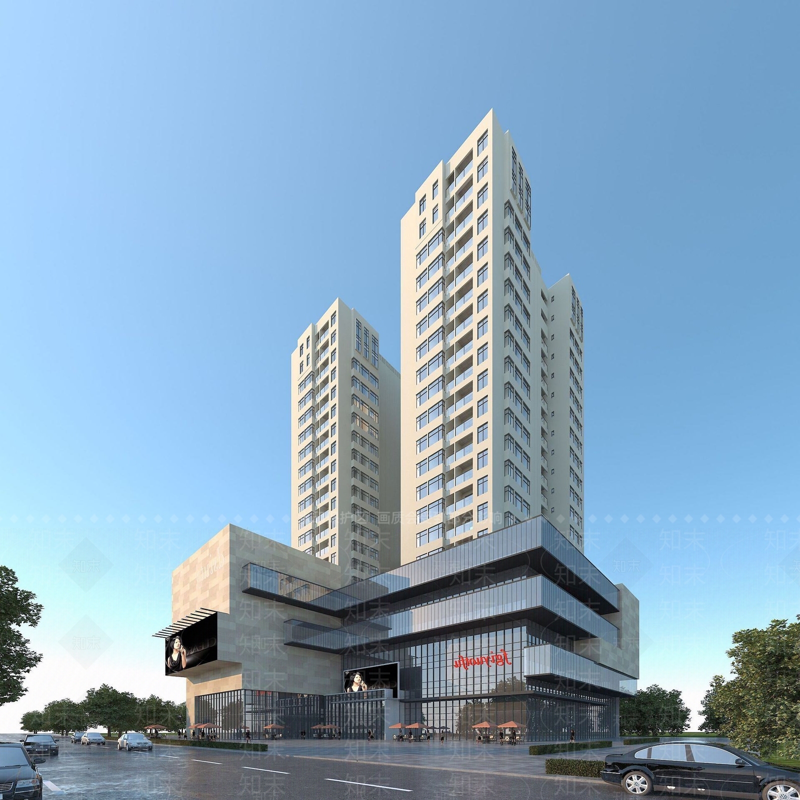 现代商业综合体3D模型下载【ID:1191900981】