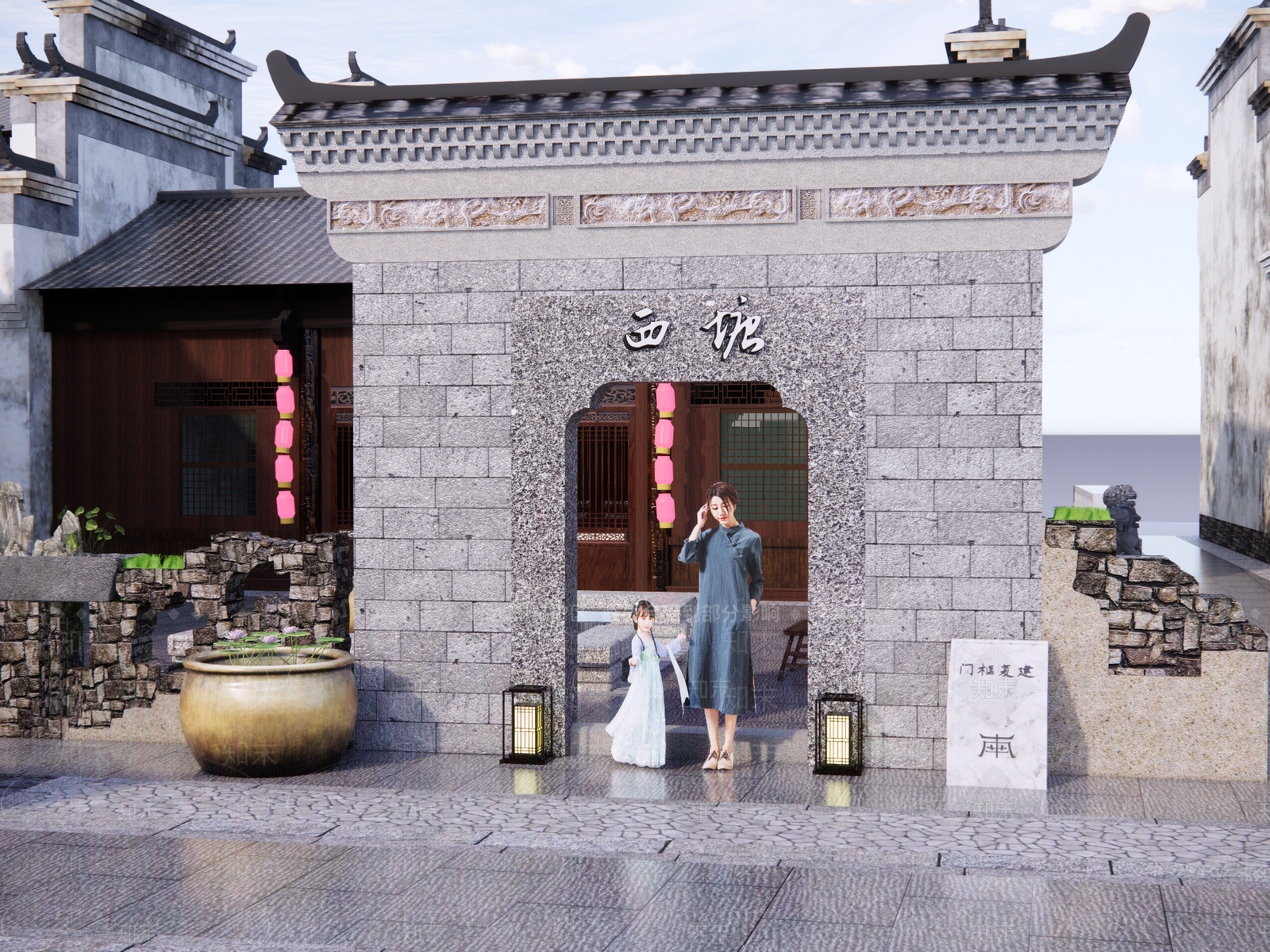新中式牌坊牌楼SU模型下载【ID:1191902194】