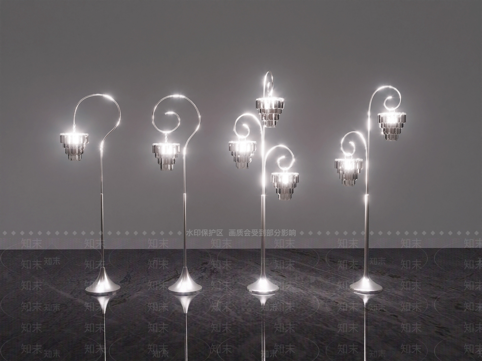 现代欧式落地灯SU模型下载【ID:1191903006】