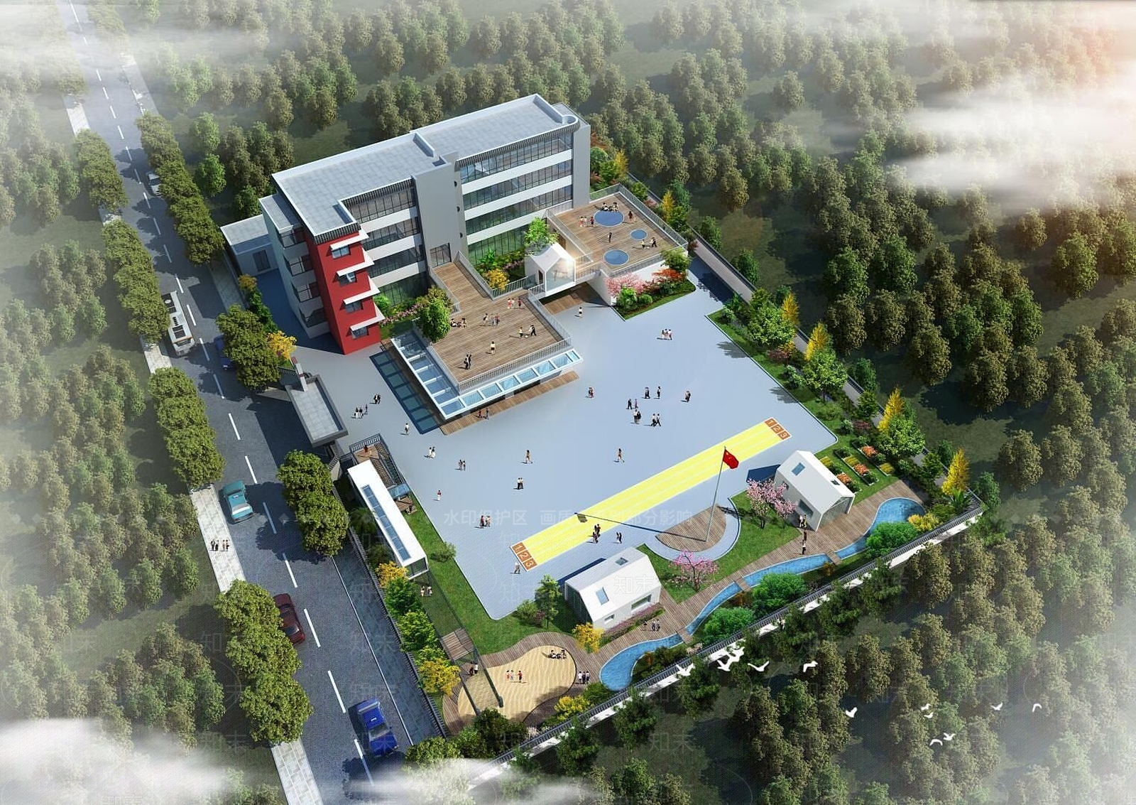 现代小学3D模型下载【ID:1191902598】