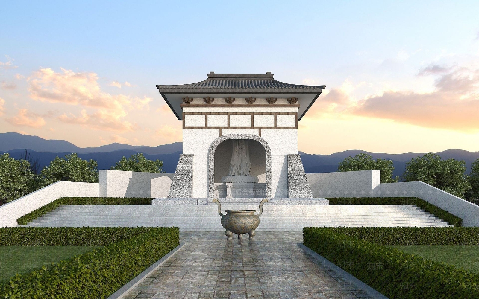 现代观音寺3D模型下载【ID:1191903196】