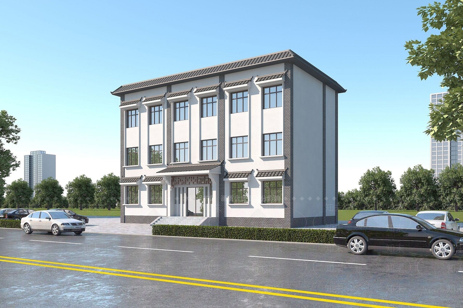 中式办公楼3D模型下载【ID:1191904780】