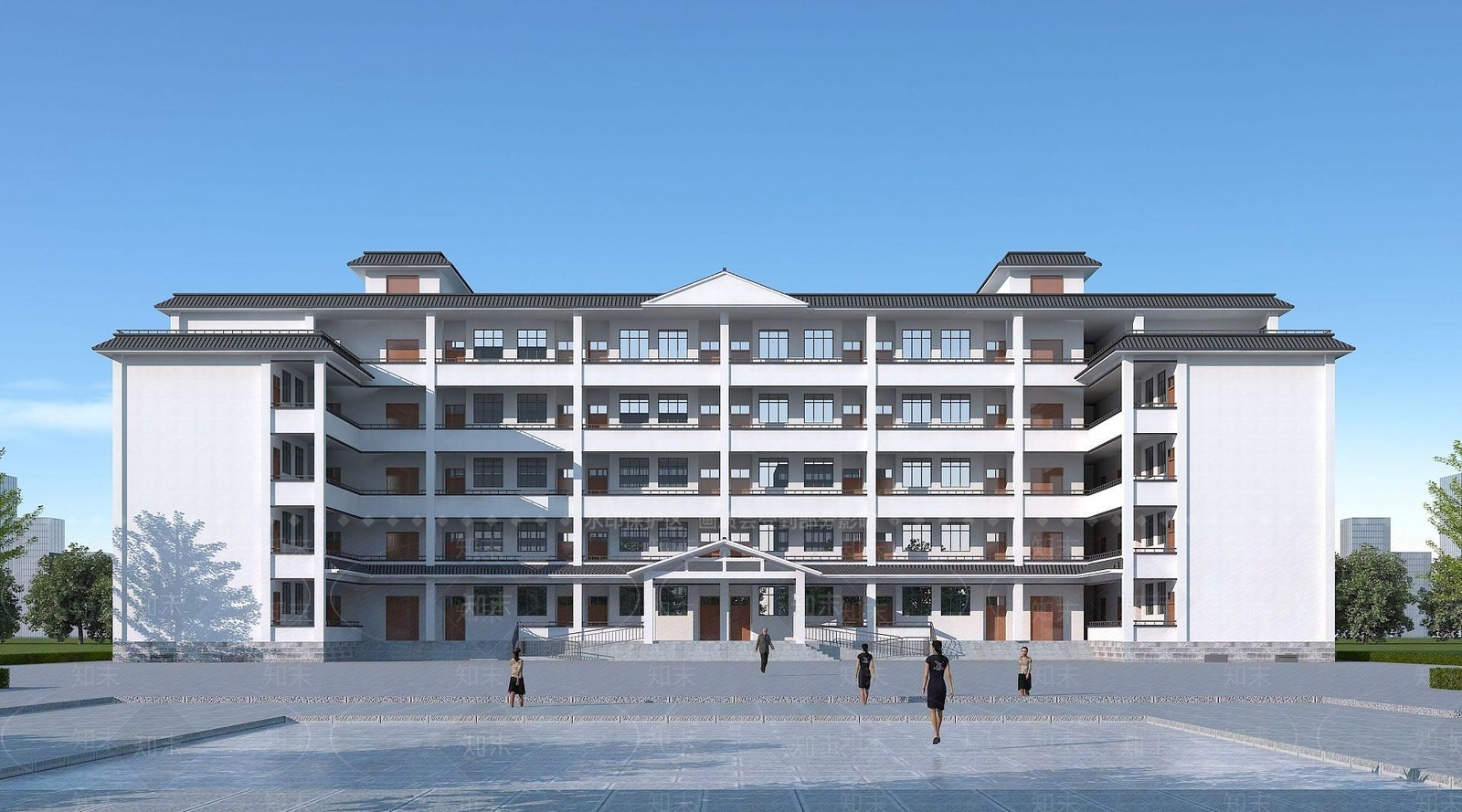 现代教学楼3D模型下载【ID:1191905049】