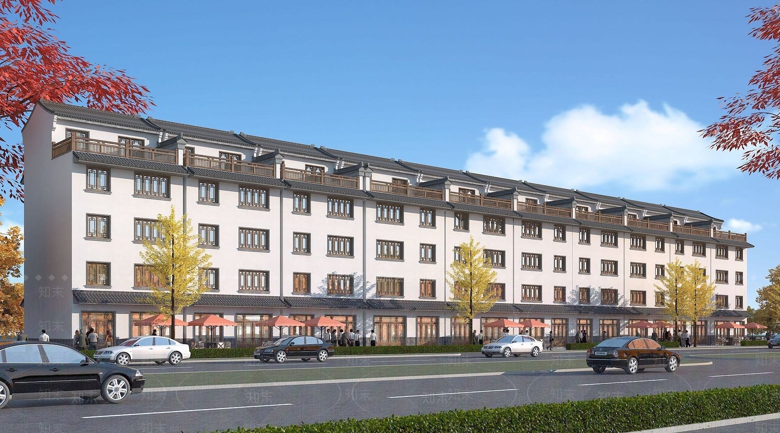 中式连排商住楼3D模型下载【ID:1191905164】