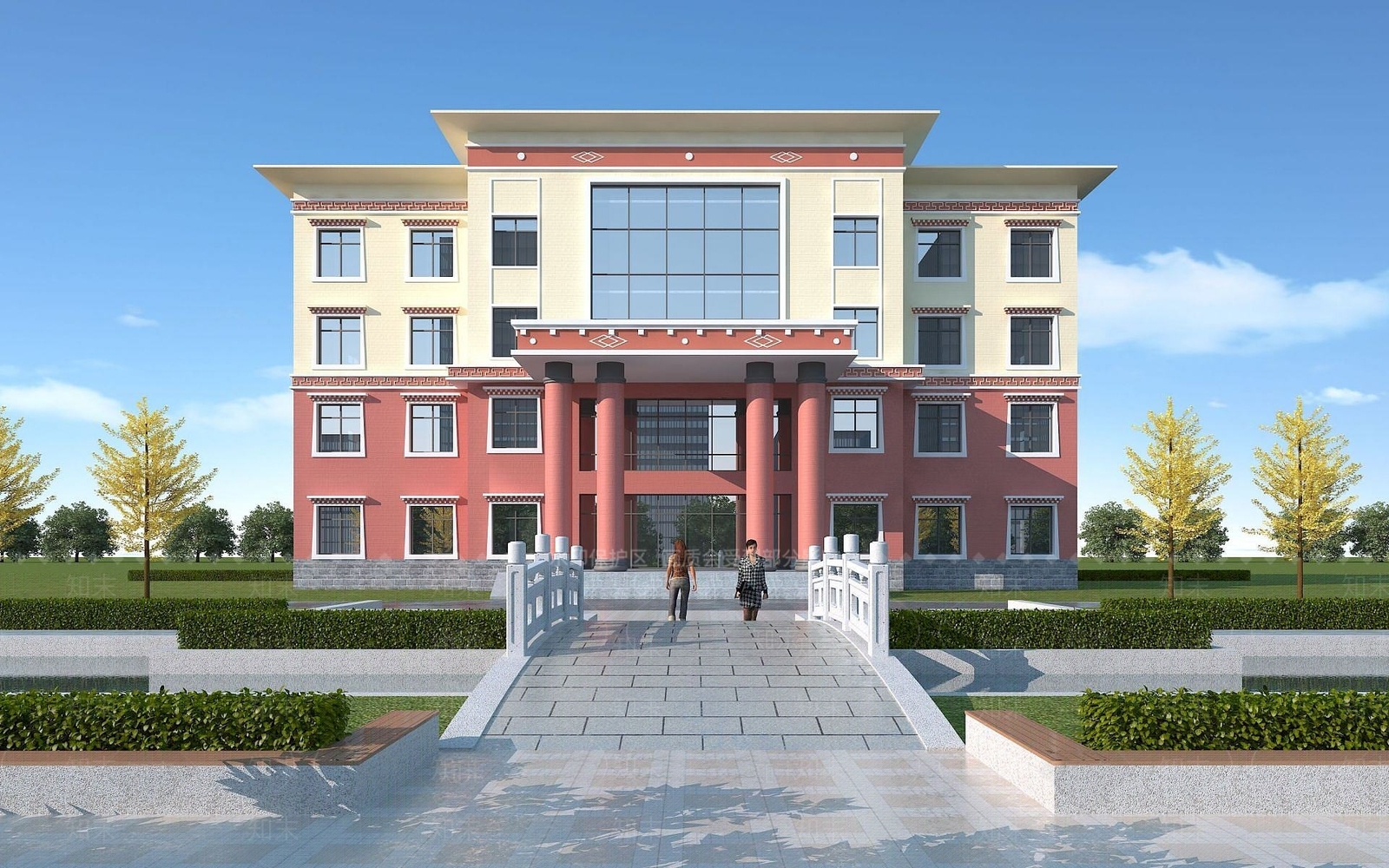 现代藏式办公楼3D模型下载【ID:1191905363】