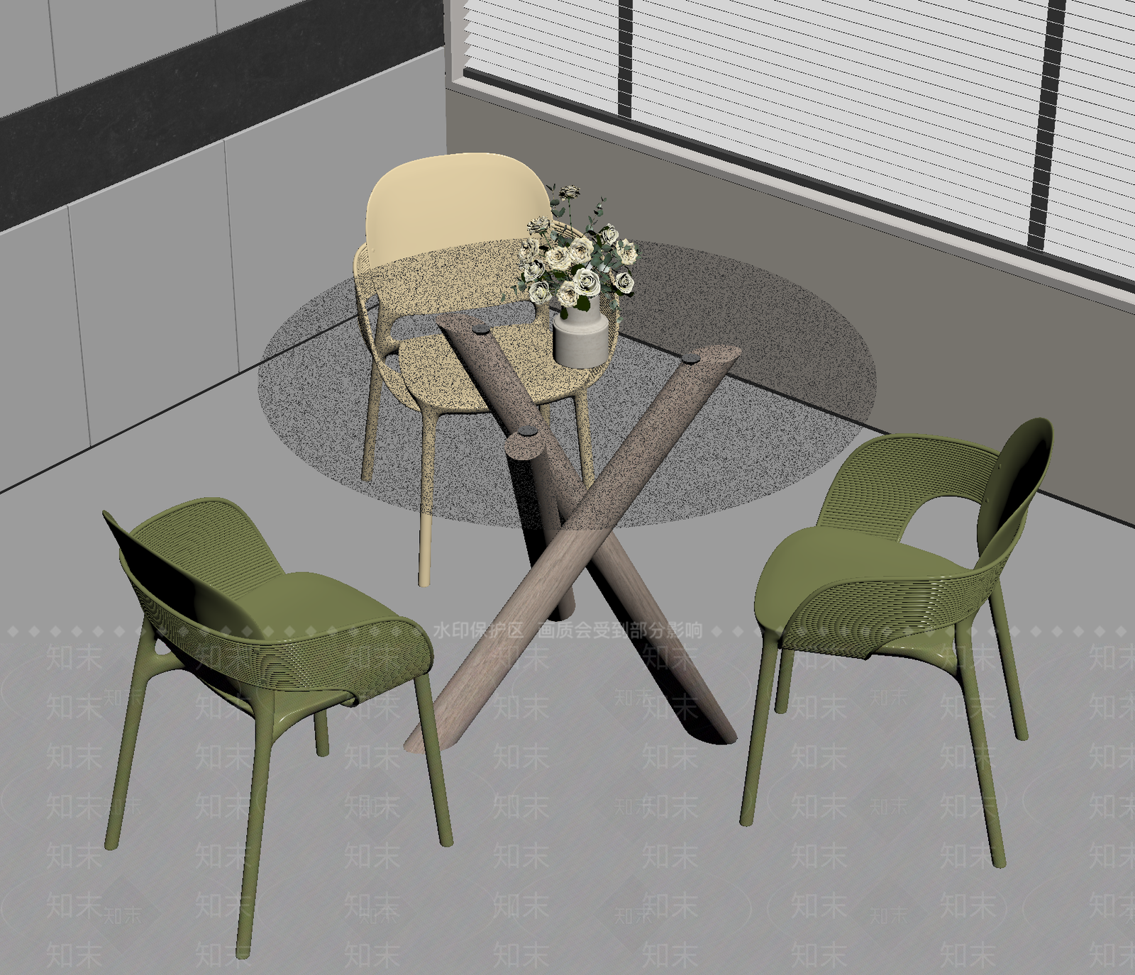 现代休闲桌椅SU模型下载【ID:1191907099】