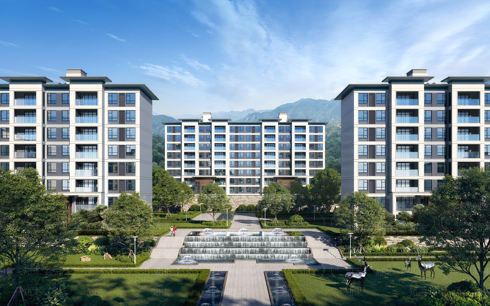 现代高层住宅3D模型下载【ID:1191909149】