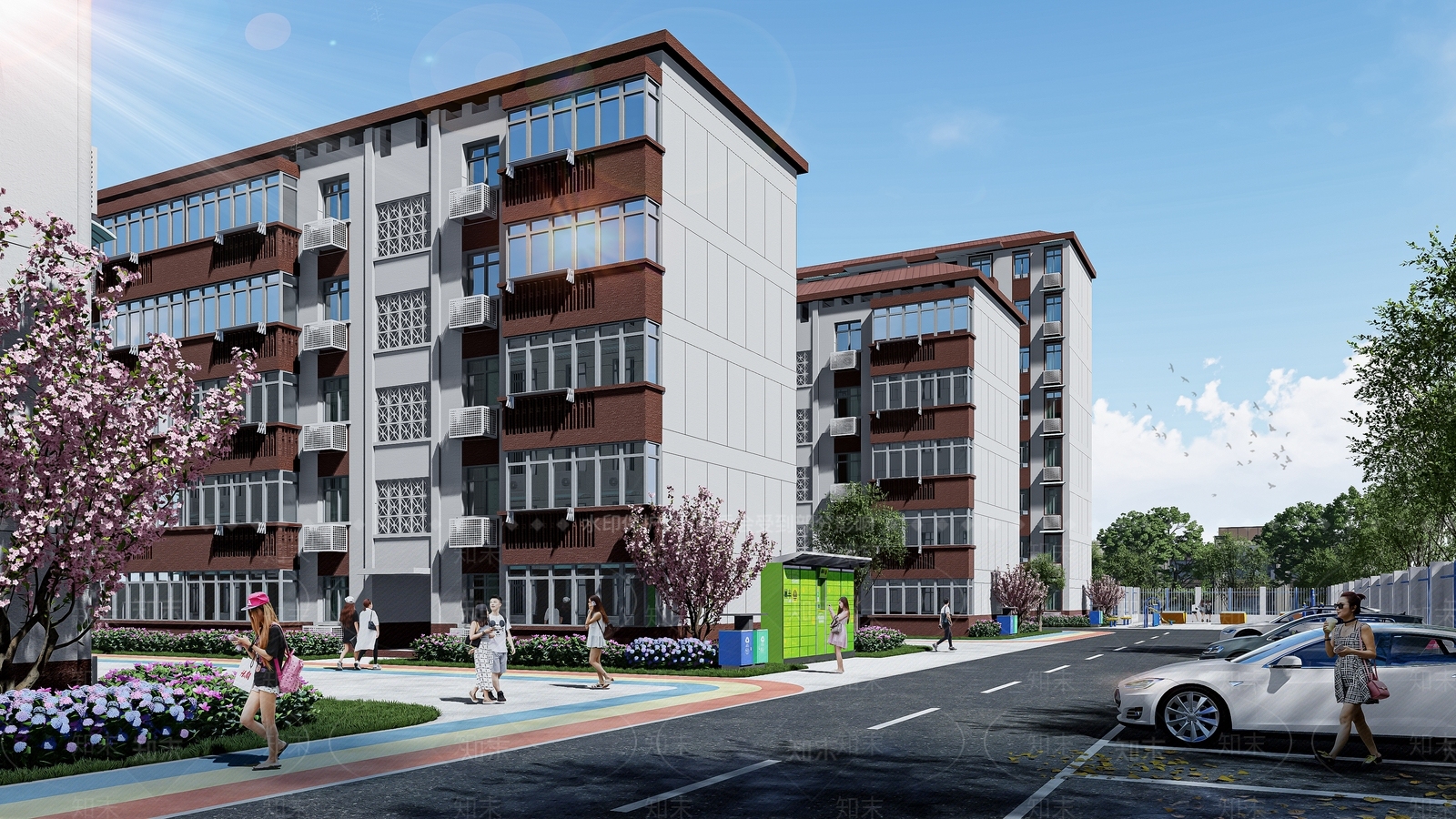 现代多层住宅SU模型下载【ID:1191910685】