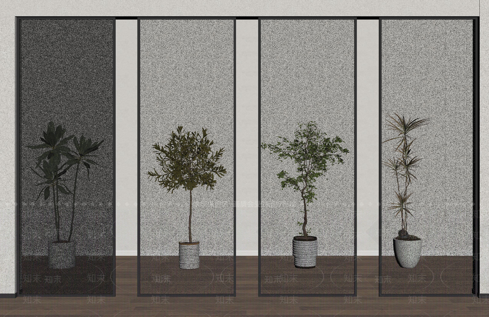 现代隔断SU模型下载【ID:1191911407】