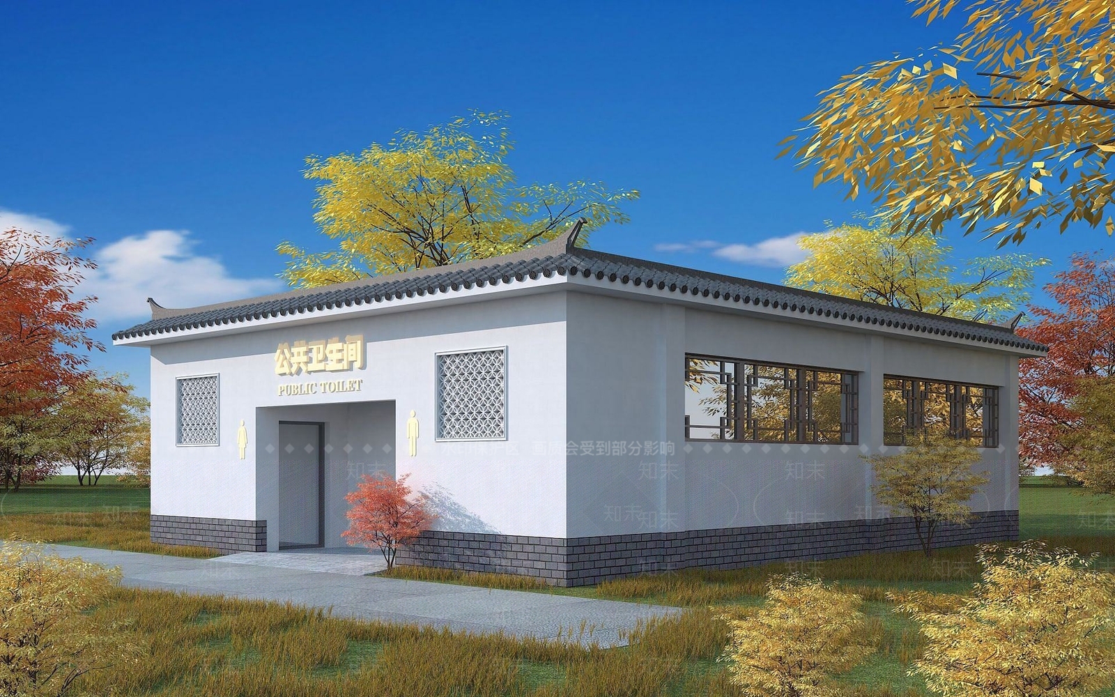 中式公厕3D模型下载【ID:1191912982】