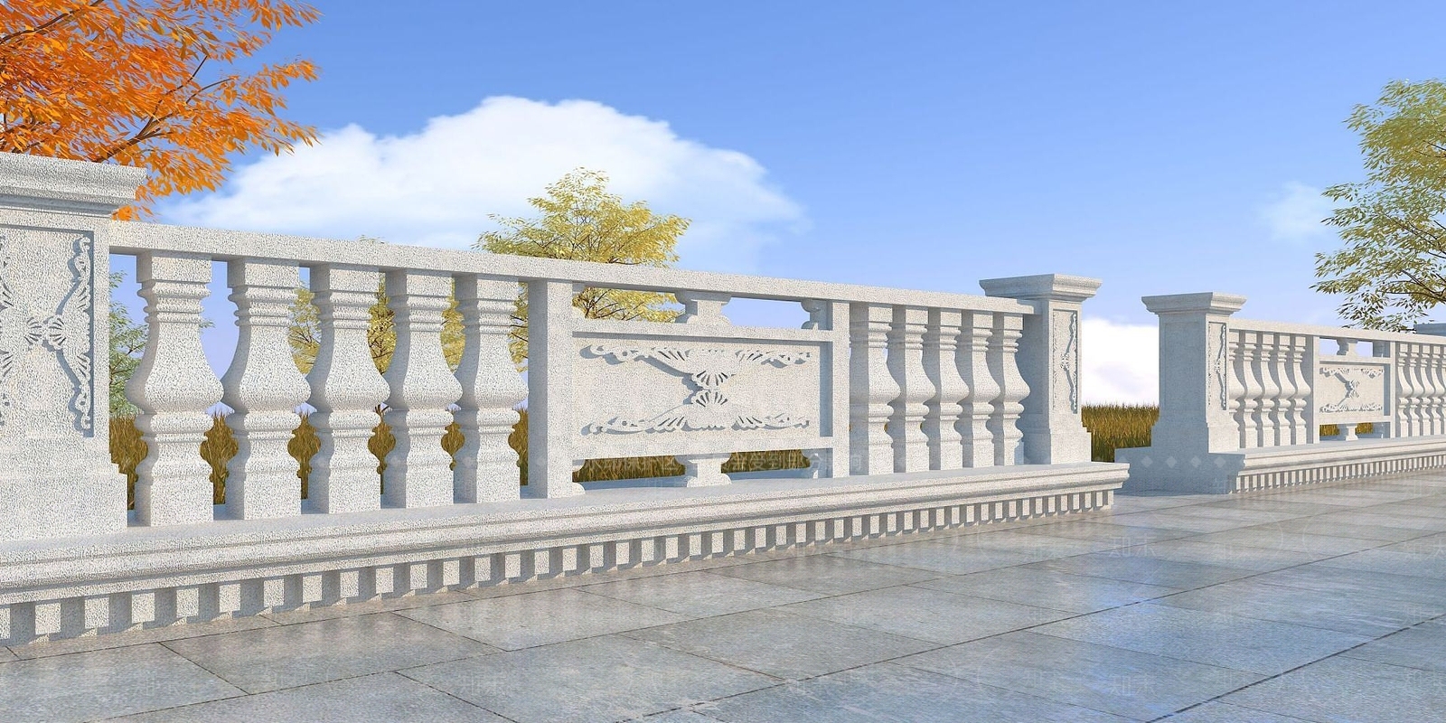欧式古典欧式栏杆3D模型下载【ID:1191913214】