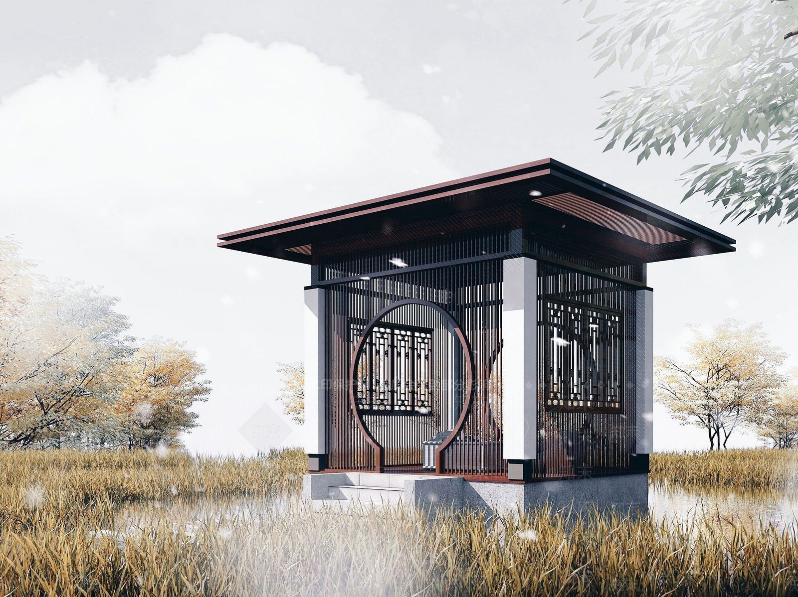 新中式凉亭3D模型下载【ID:1191913724】