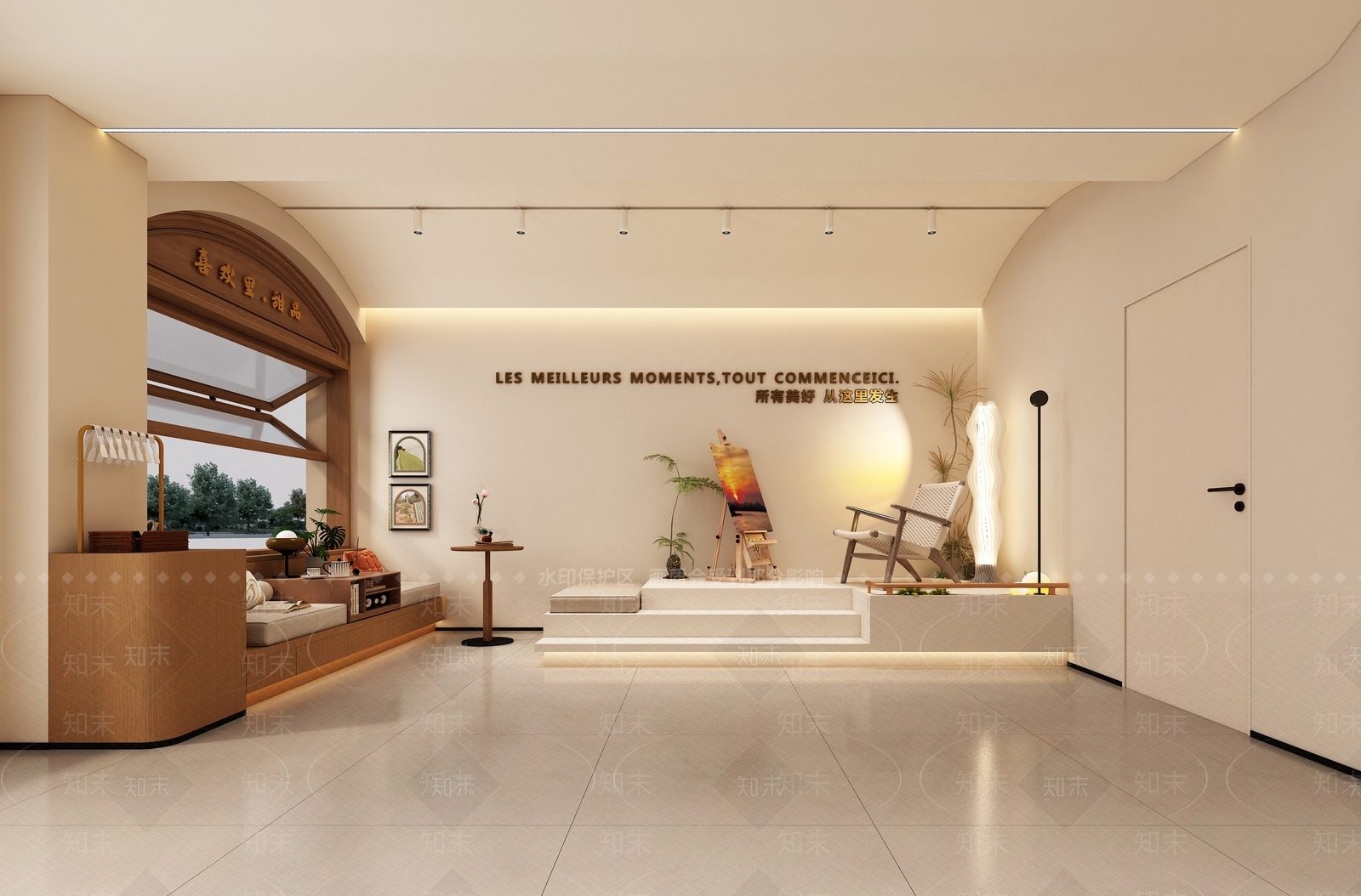 奶油简约甜品面包店3D模型下载【ID:1191914242】