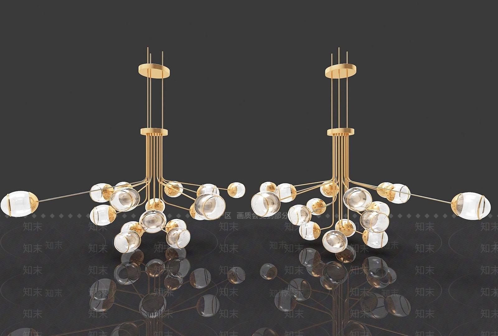 现代吊灯灯饰3D模型下载【ID:1191914763】