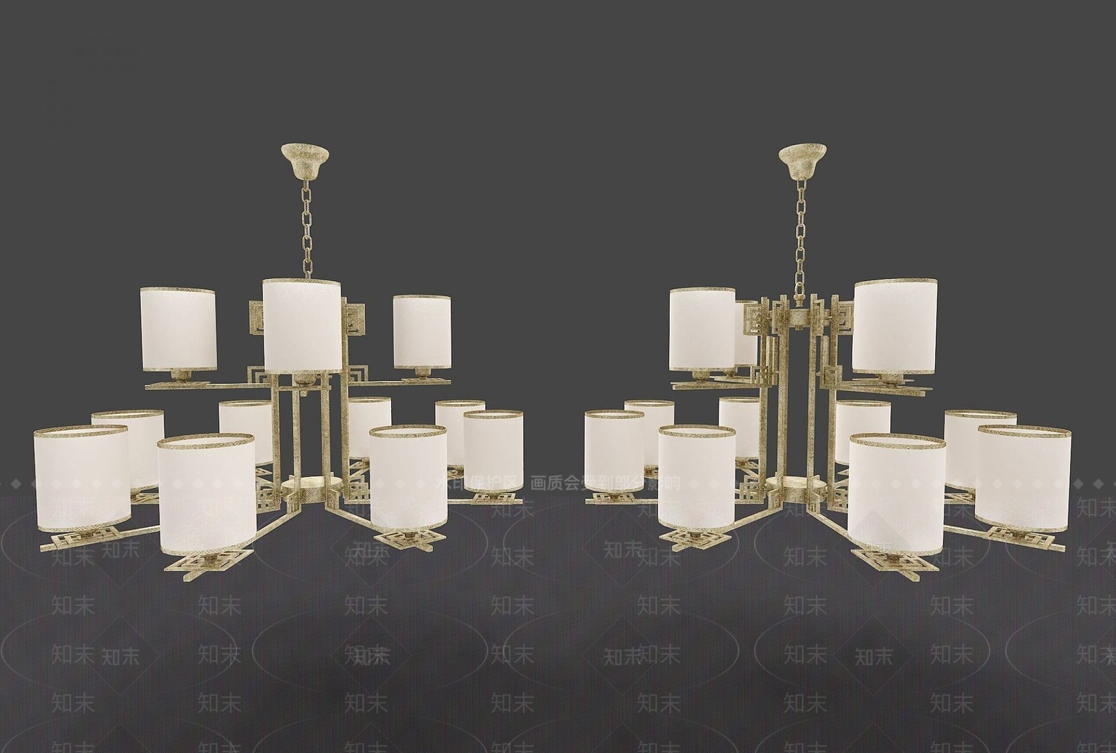 现代吊灯灯饰3D模型下载【ID:1191914938】