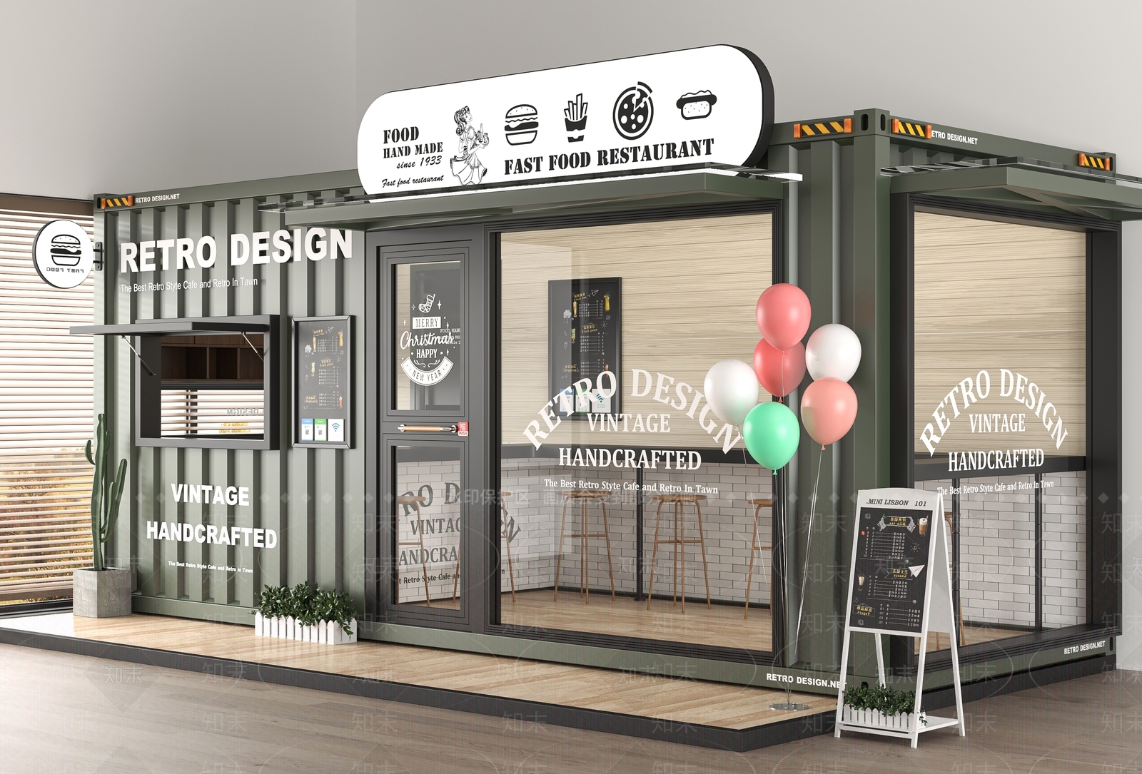 现代奶茶店3D模型下载【ID:1191915630】