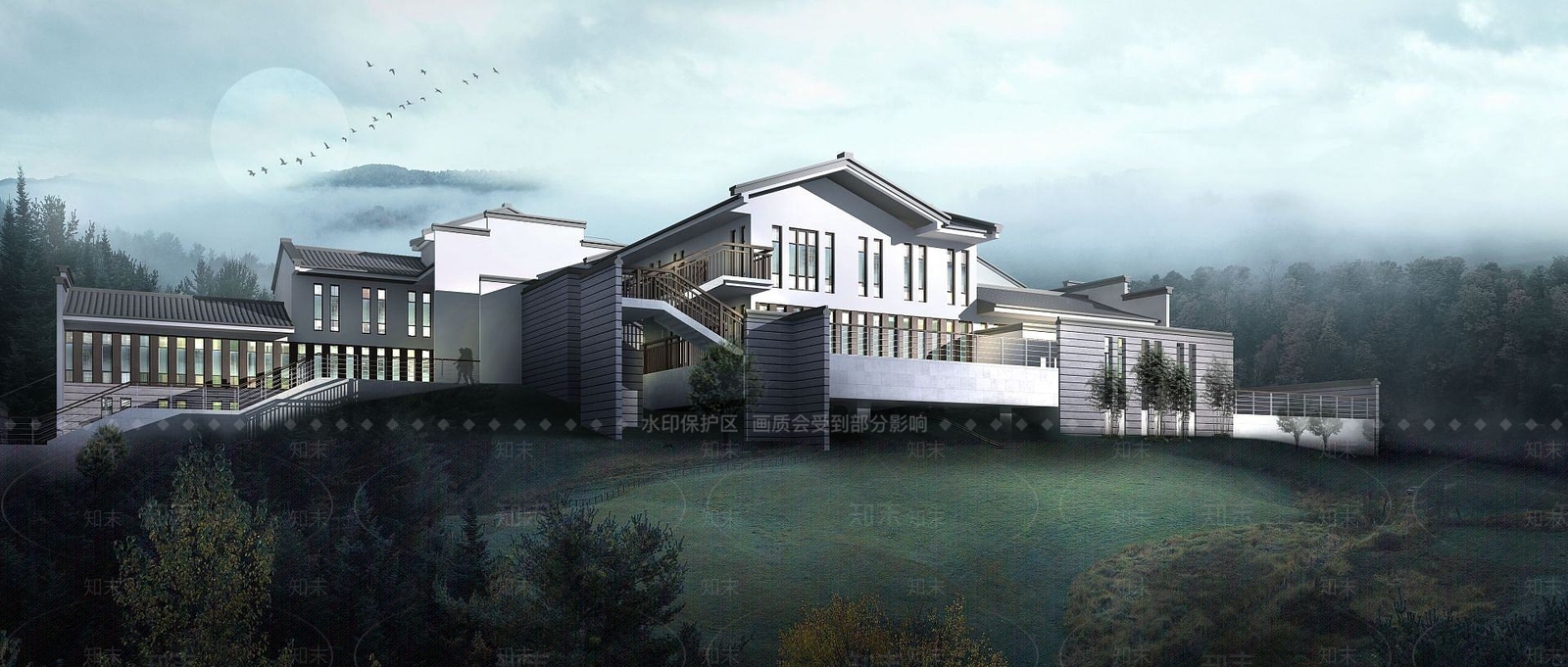 现代城市户外建筑3D模型下载【ID:1191915792】