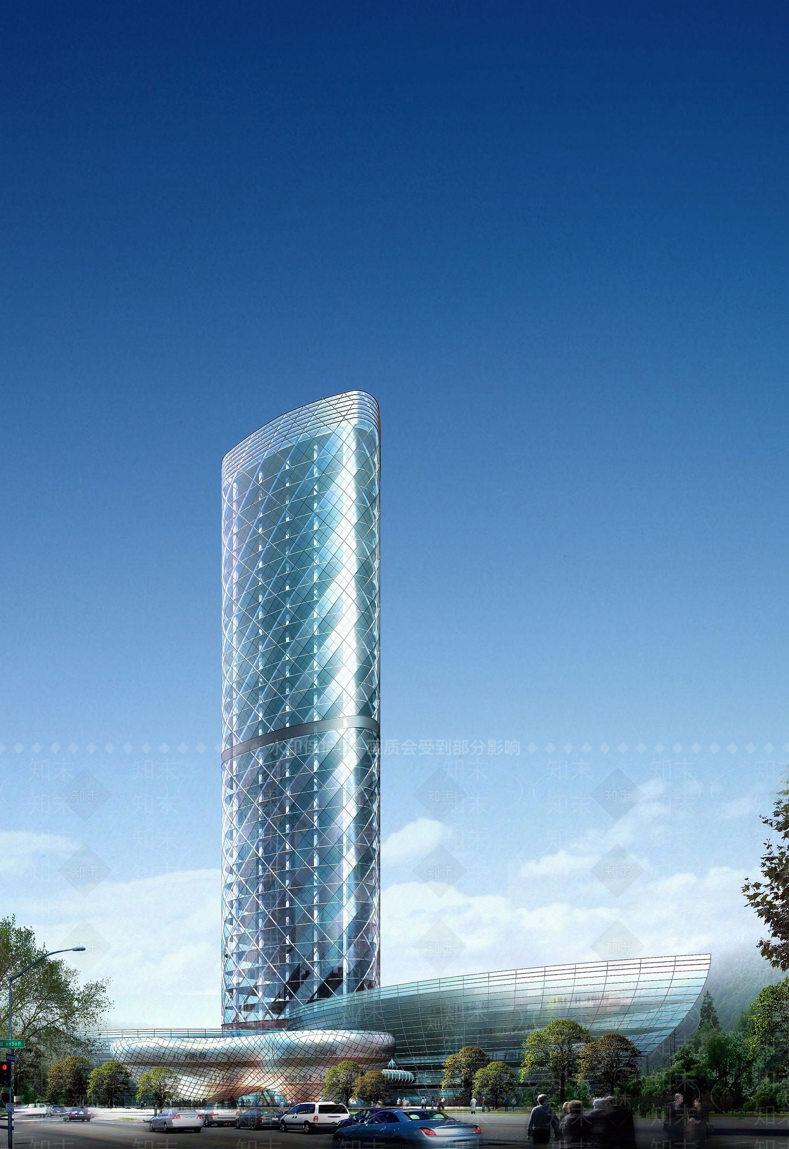 现代城市商业街3D模型下载【ID:1191915925】
