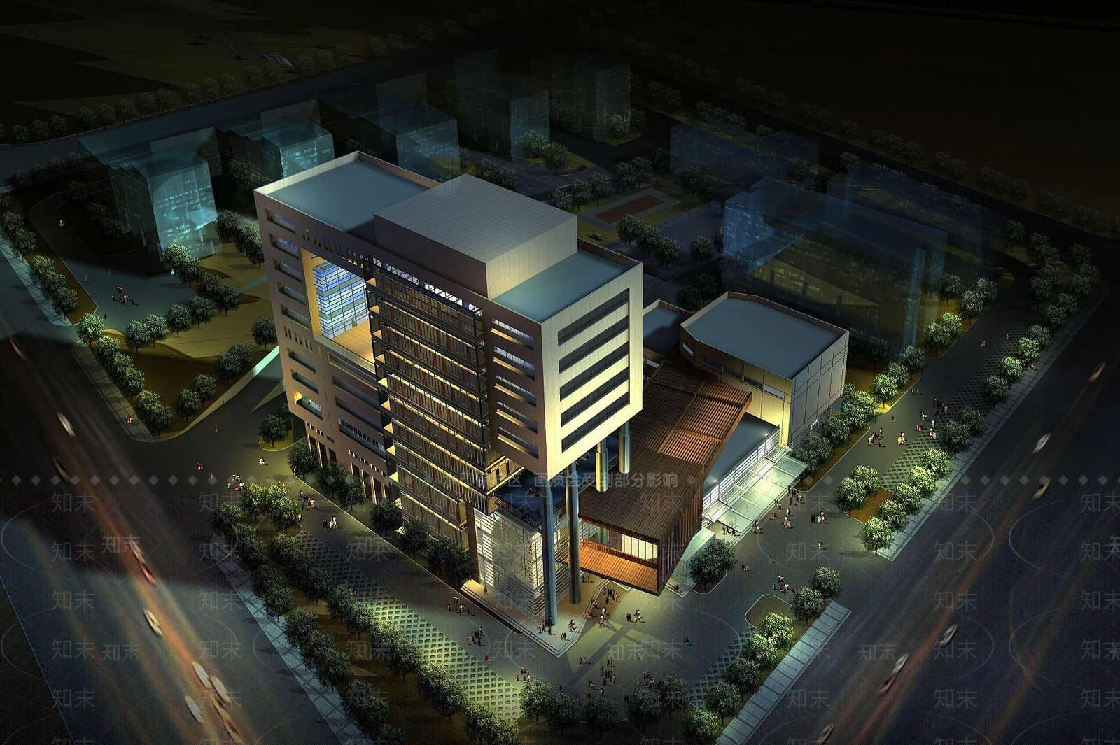 现代城市建筑规划3D模型下载【ID:1191916382】