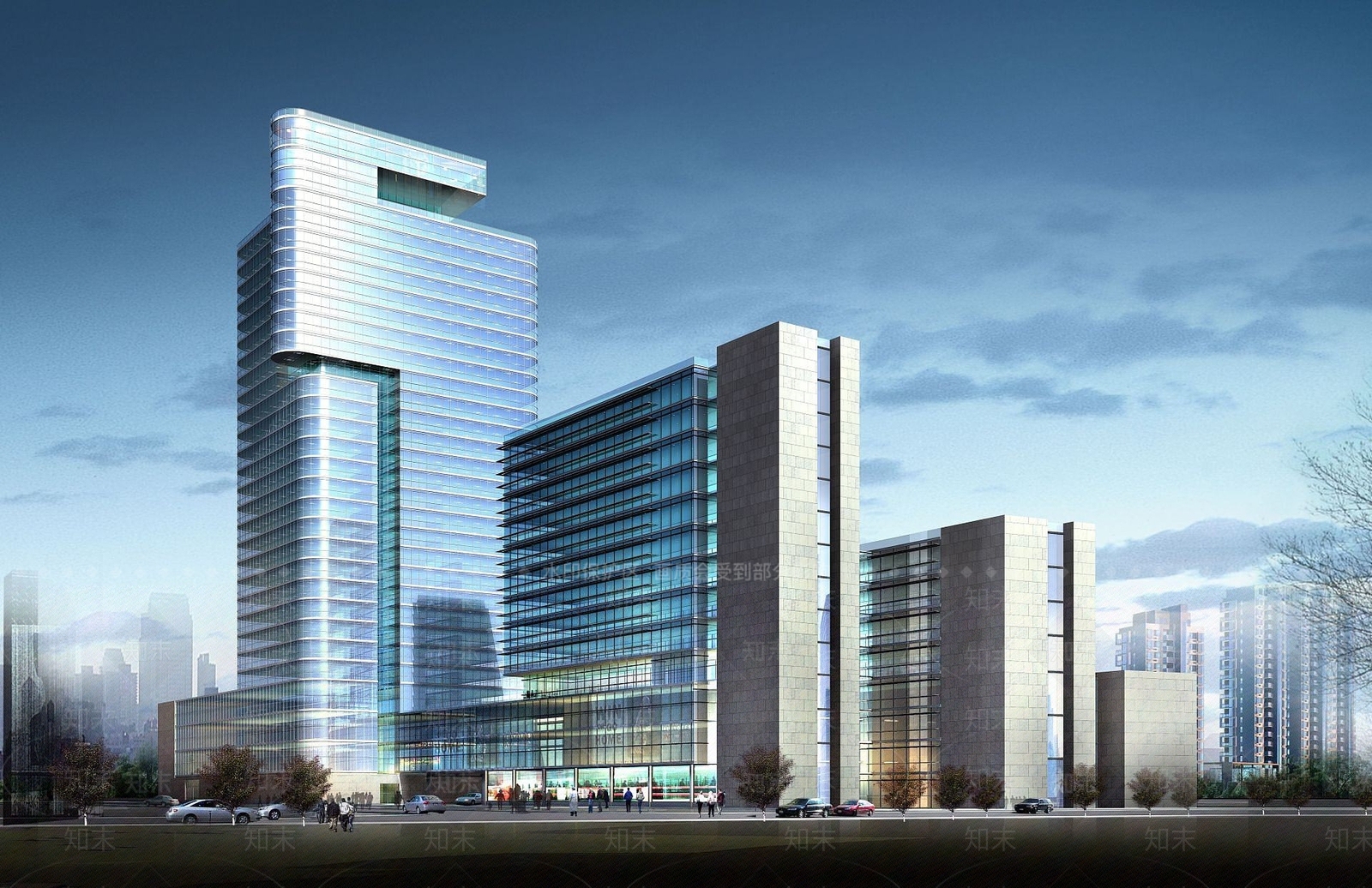 现代城市商业街3D模型下载【ID:1191916434】