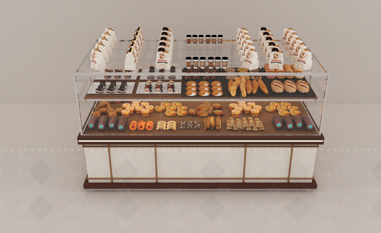 奶油简约美陈3D模型下载【ID:1191918523】