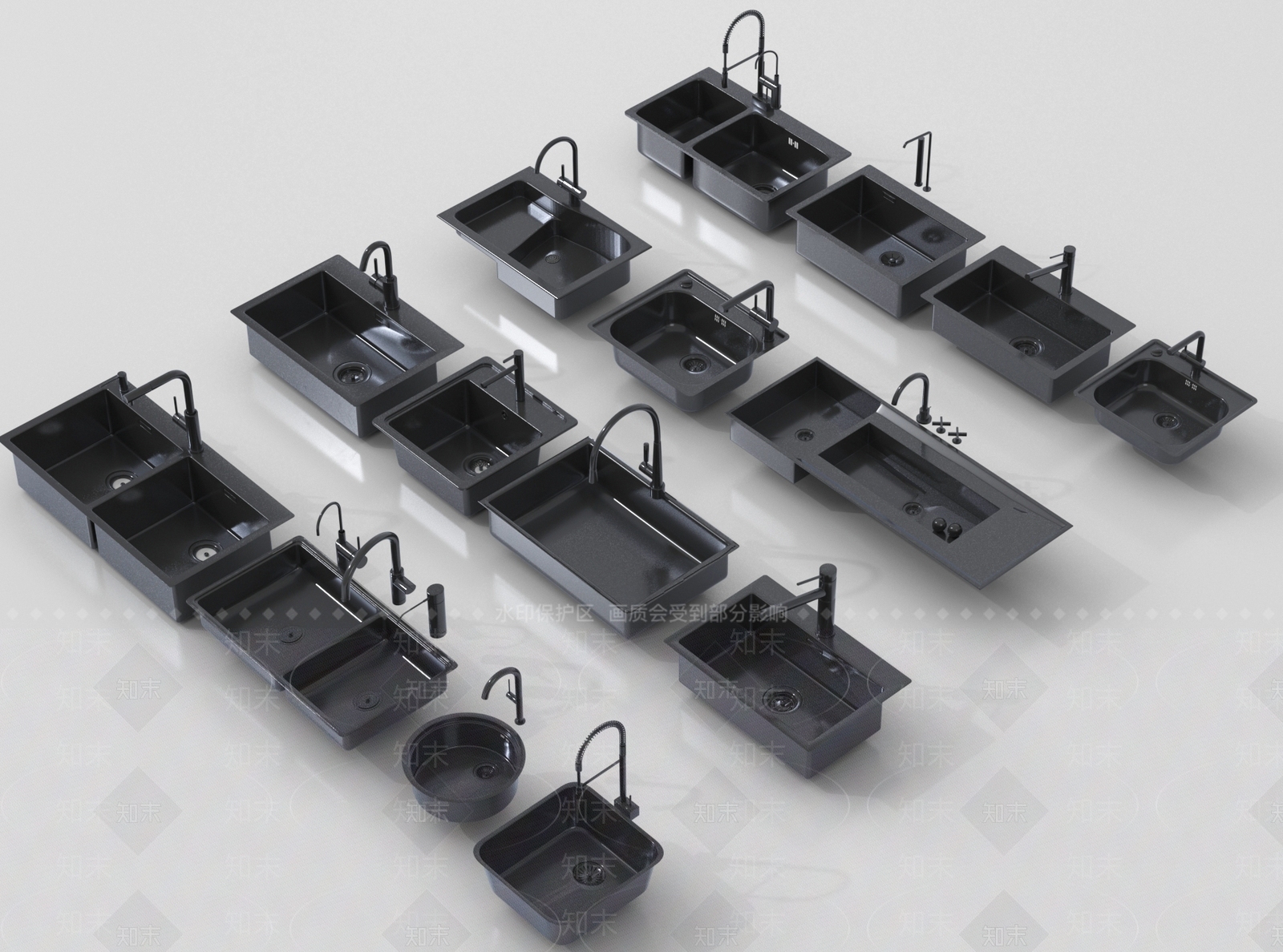 现代水槽SU模型下载【ID:1191919402】