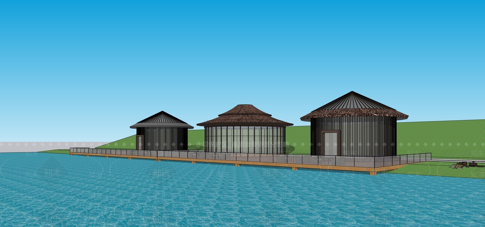 现代民宿建筑SU模型下载【ID:1191922303】