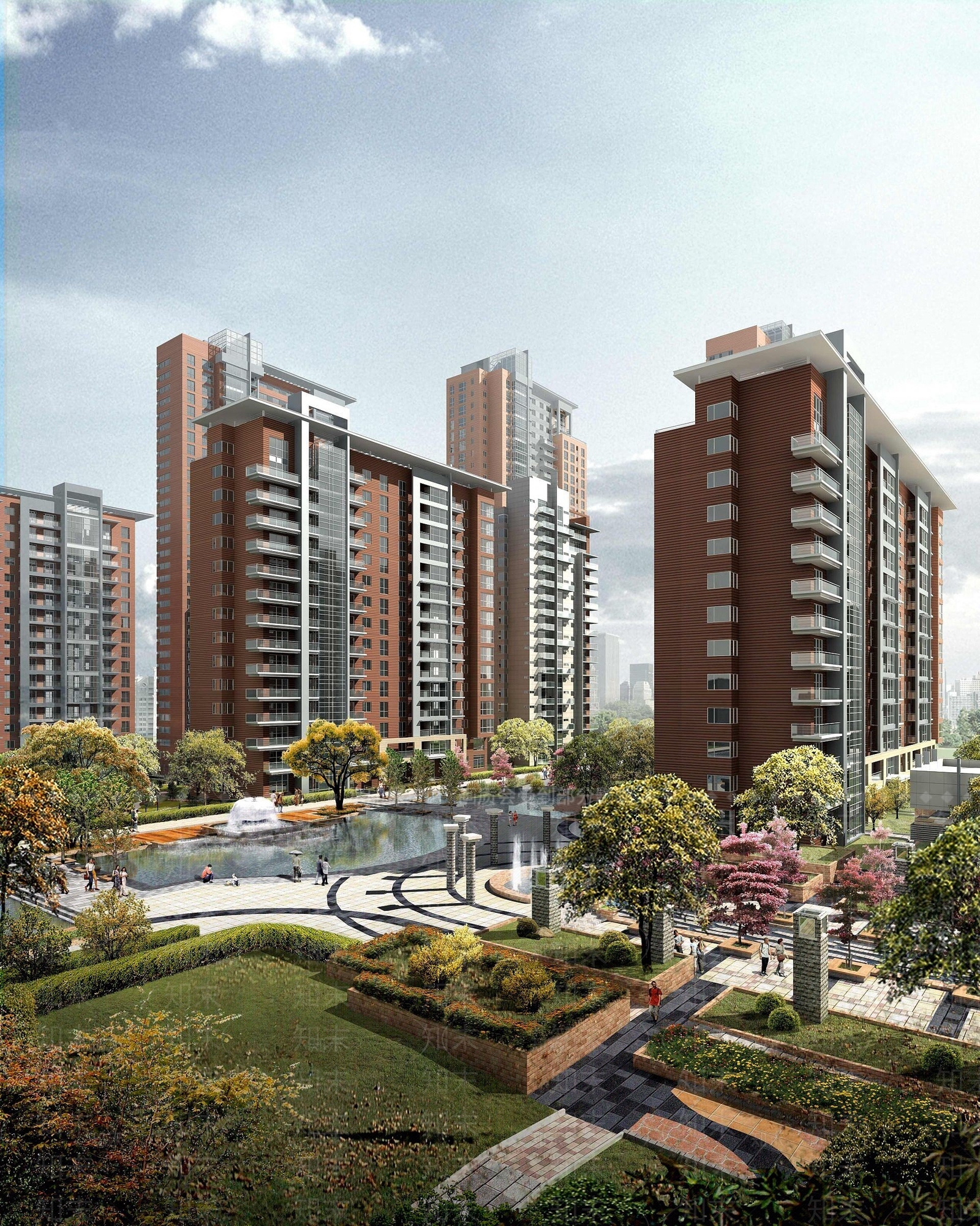 现代城市建筑规划3D模型下载【ID:1191922377】