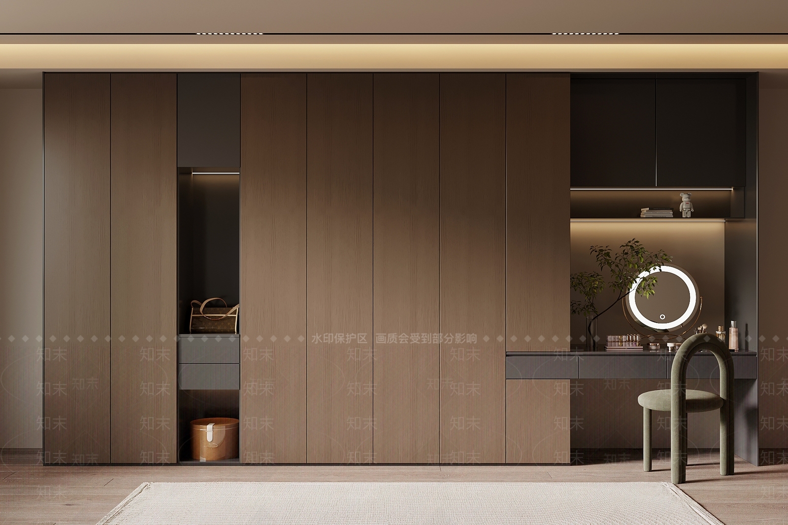 现代衣柜3D模型下载【ID:1191922937】