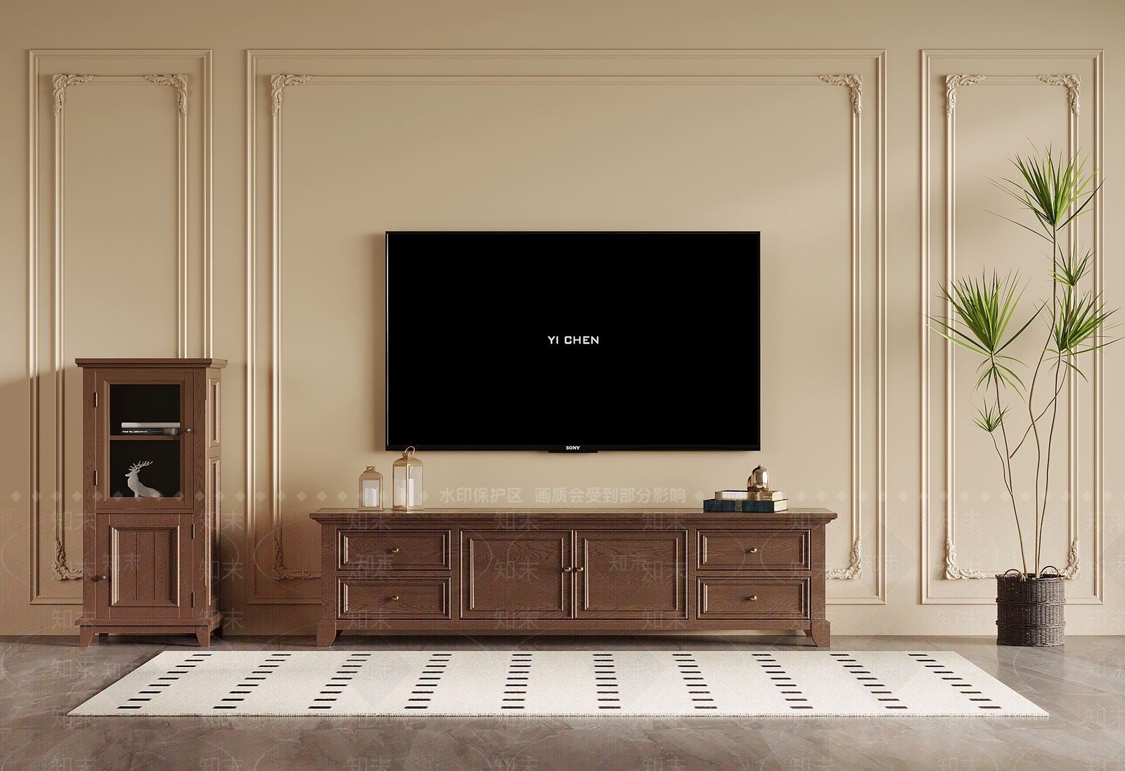 法式背景墙SU模型下载【ID:1191923487】