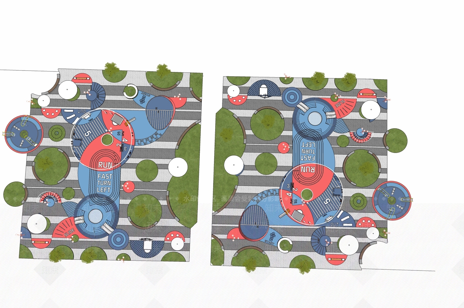 现代景观公园SU模型下载【ID:1191925614】