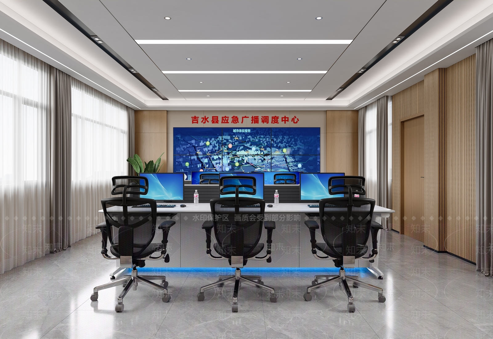 现代监控室3D模型下载【ID:1191933461】