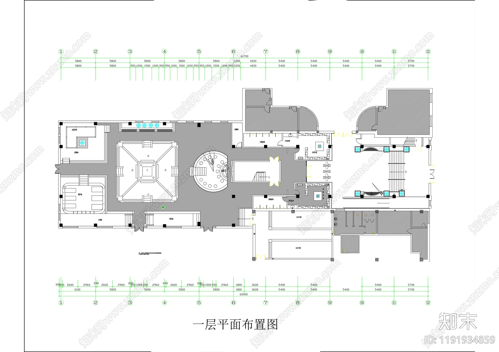 现代会所cad施工图下载【ID:1191934859】