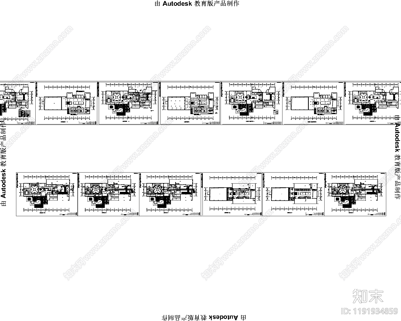 现代会所cad施工图下载【ID:1191934859】