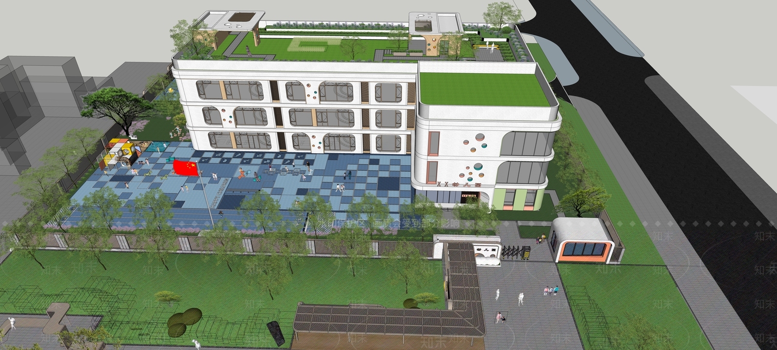现代幼儿园SU模型下载【ID:1191938425】