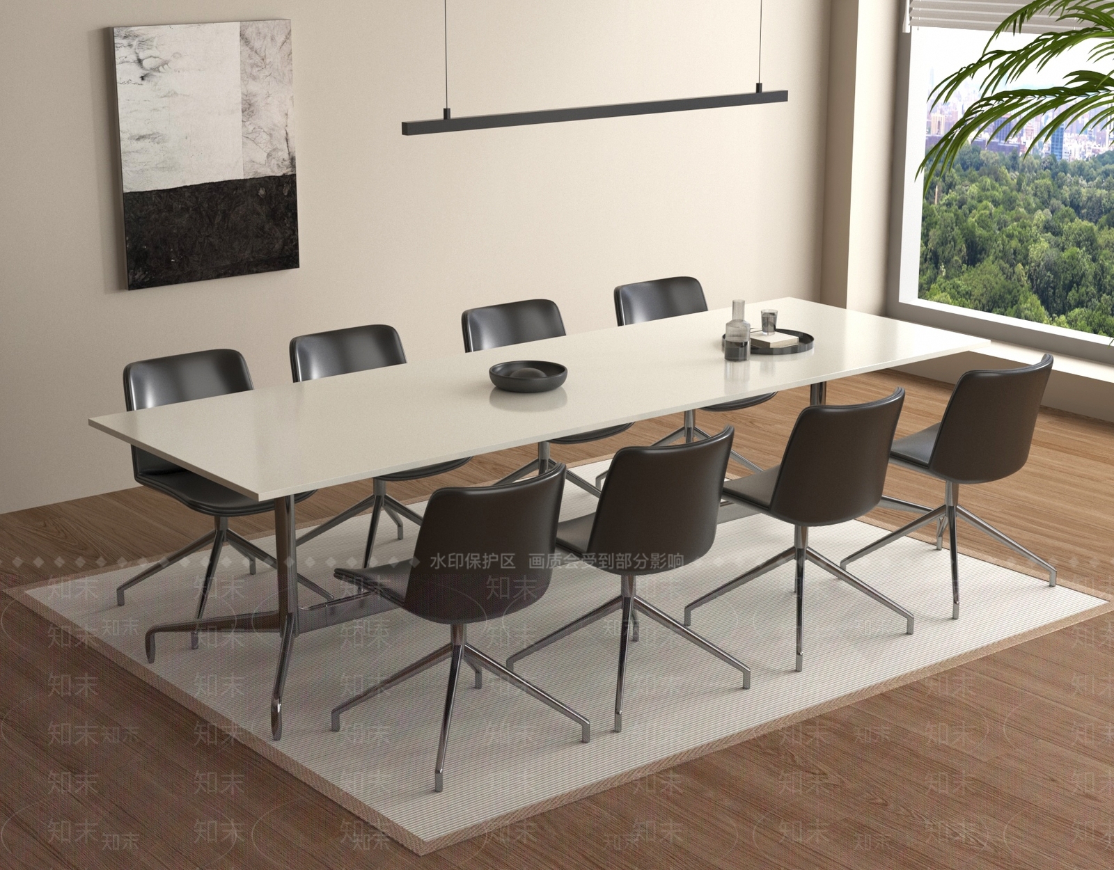 现代办公桌椅SU模型下载【ID:1191938927】