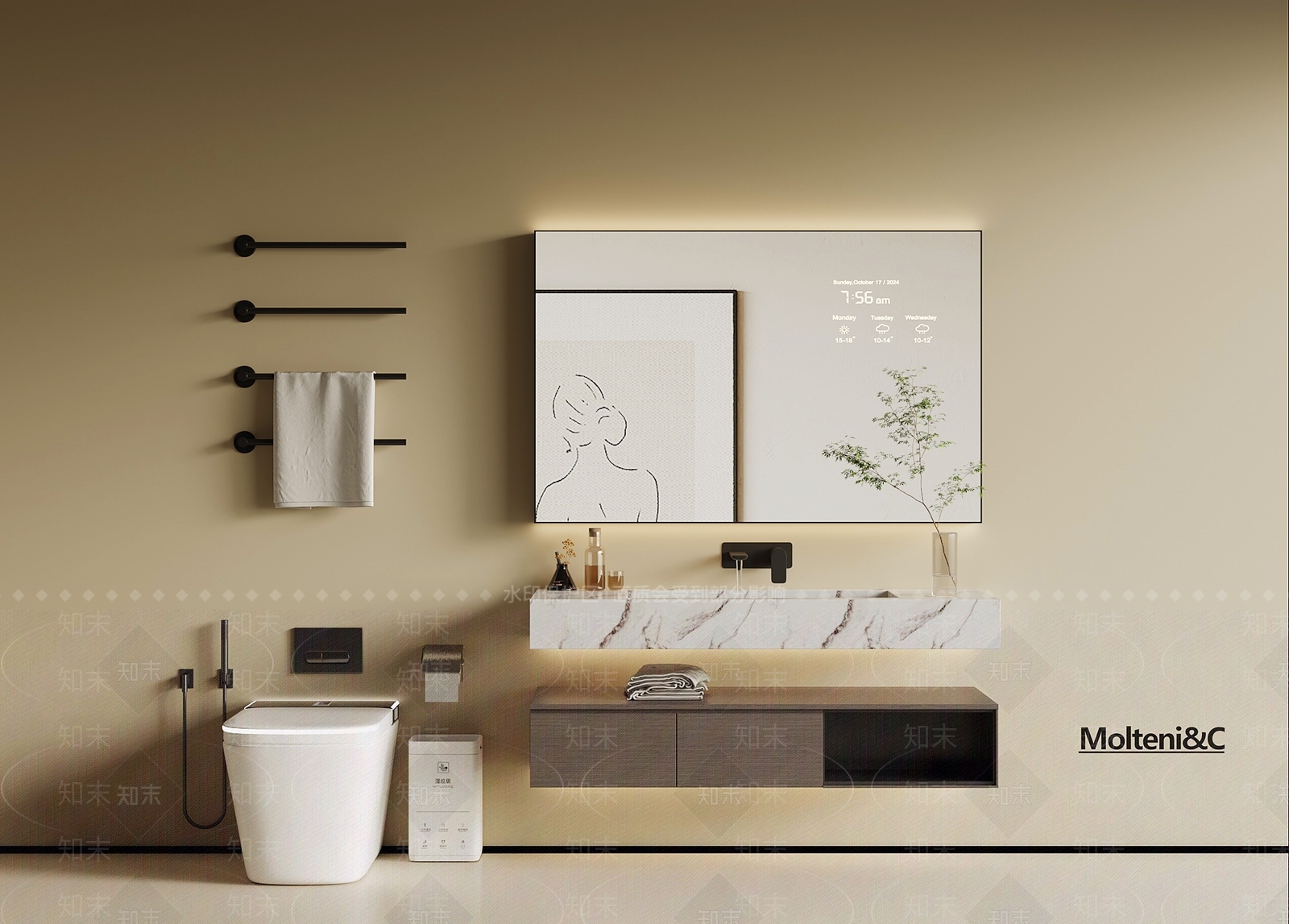 现代意式卫生间3D模型下载【ID:1191940679】