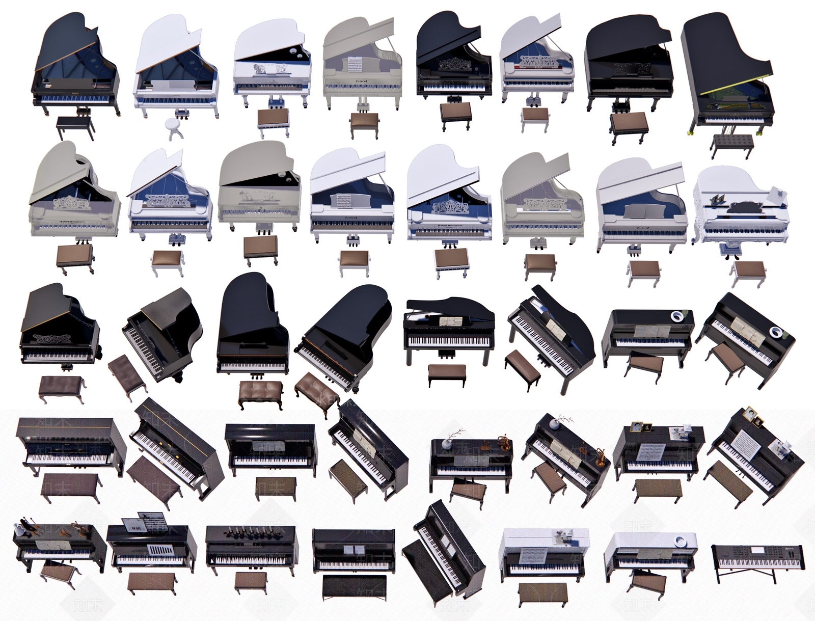 现代钢琴SU模型下载【ID:1191942070】