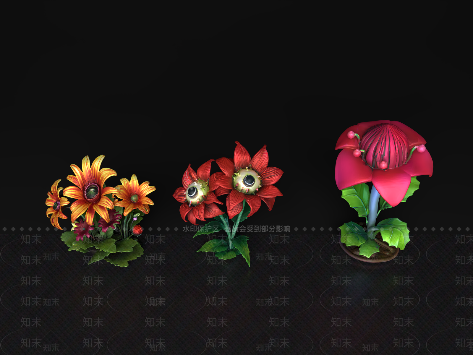 花草组合3D模型下载【ID:1191942677】