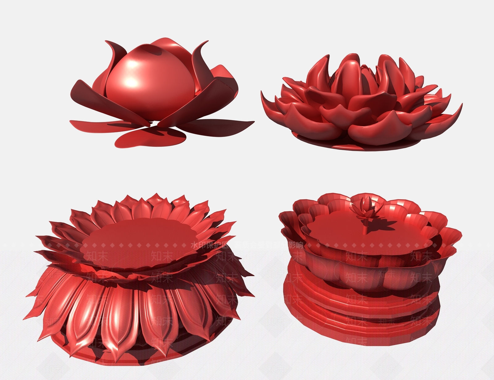 新中式景观雕塑3D模型下载【ID:1191943545】