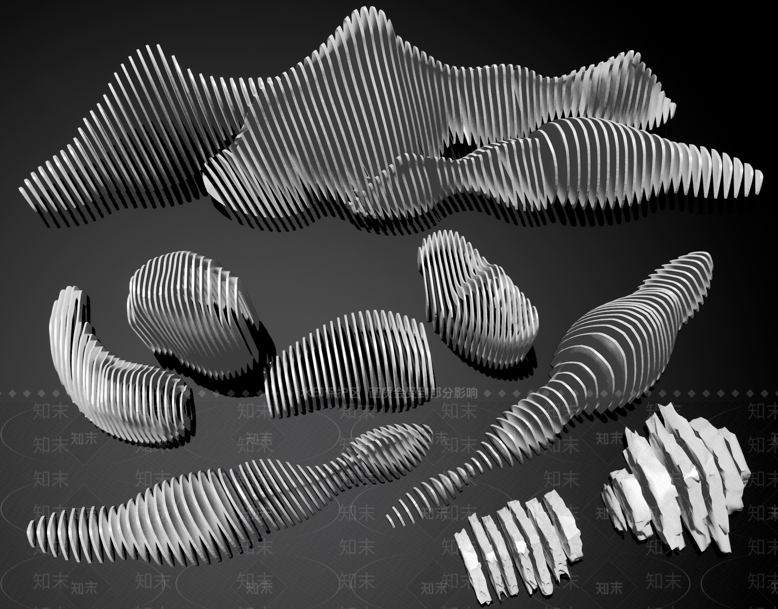 现代假山造型石3D模型下载【ID:1191943894】